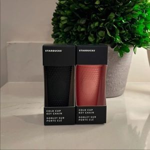 Starbucks V-DAY Studded Venti Cup Keychains - Pink Lemonade & Dark Green (BNWT)